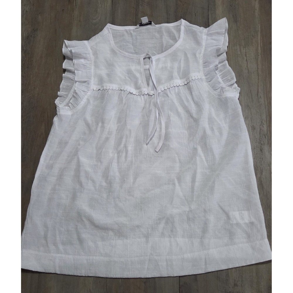 Counterparts White Blouse Tie Front Shirt Youth Girls Large